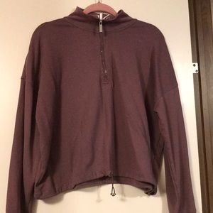 Calvin Klein - half zip cropped draw string top